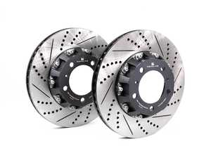 ES#4608966 - CS-117.FFDS - Front Drilled & Slotted 2-Piece Full Floating Brake Rotors - Pair (330x28) - Reduce weight. Reduce heat. Go Faster. Stop Faster! - Rennline - Porsche