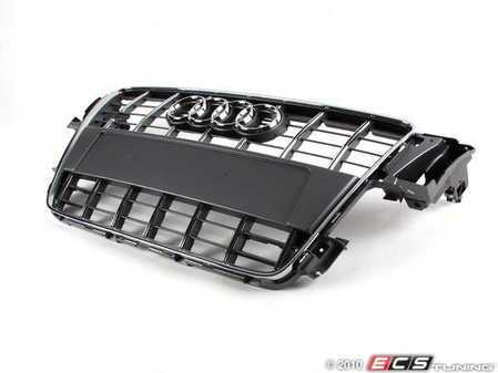 ES#517605 - 8T0853651F1RR - S5 Grille Assembly - Platinum Grey/Chrome Trim - Includes the chrome Audi rings - Genuine Volkswagen Audi - Audi
