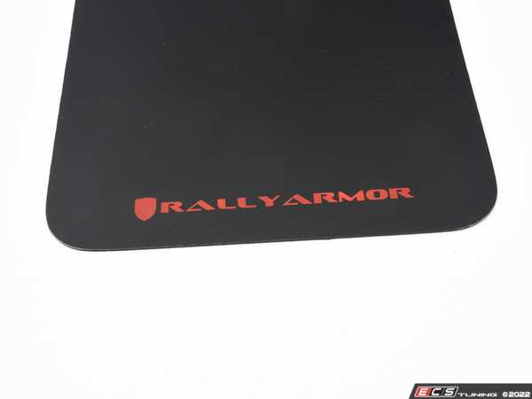 thumbnail interactive-video image 1 of Rally Armor Basic Black Mud Flaps With Red Logo - Universal Fit Protection Against Road Debris 1 of 14