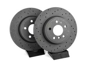 ES#3571210 - HTC4813 - Front Talon Cross Drilled & Slotted Brake Rotors - Pair (325x25) - Upgrade to a slotted / cross-drilled rotor for improved braking - Hawk - BMW
