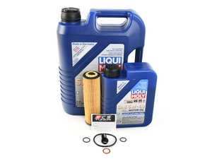 ES#4609287 - 2711800409ECSKT2 - Liqui Moly Leichtlauf Oil Service Kit (5w-40) - With ECS Magnetic Drain Plug - Includes Hengst filter and Liqui Moly Leichtlauf High Tech 229.5 Spec oil - Assembled By ECS - Mercedes Benz