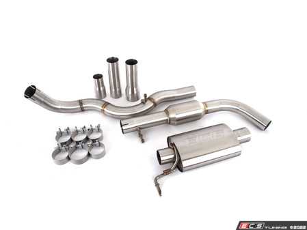 ES#4338303 - 013940LA04 -  MK4 GTI 337/20AE Performance Catback Exhaust System - In-house engineered for VW MK4 enthusiasts! Featuring T304 SS Tig-welded 2.5" tubing, a center resonator and a straight-through perforated core muffler - ECS - Volkswagen