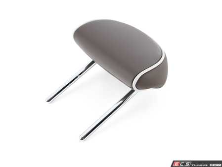 ES#2644144 - 52209808829 - Rear Headrest - Center Lounge Leather Coffee Leather Brown / White  - Mount to the center seat in the rear - Genuine MINI - MINI