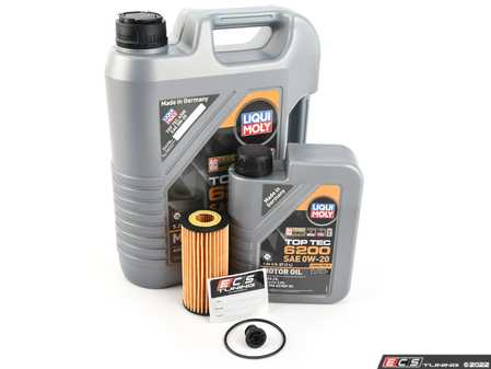ES#4476239 - 06K115562KT9 - Oil Service Kit - Includes Liqui Moly Top Tec 6200 508.00/509.00 0w-20 oil, filter and drain plug for a complete oil service - Assembled By ECS - Audi