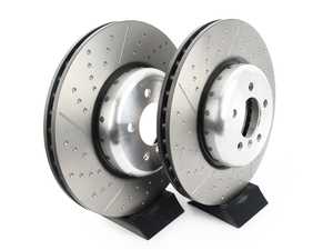 ES#4488160 - 34106797603bKT - Performance Dimpled And Slotted Front Brake Rotors - Pair - (370X30) - Premium OE quality performance rotors - Brembo - BMW