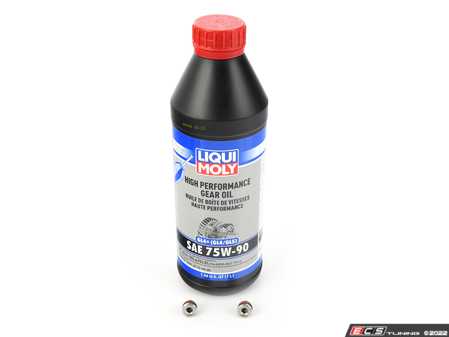 ES#4414610 - 200212KT - Rear Differential Service Kit With Magnetic Plugs - Service kit for your rear differential. One liter of Synthetic Gear Oil 75w90 and magnetic drain/fill plugs - Assembled By ECS - Audi Volkswagen