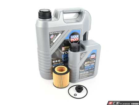 ES#4412067 - N20OCKT - Liqui Moly Top Tec 6600 0W-20 Oil Change Kit - Includes six quarts of Liqui Moly Top Tec 6600 0W-20 synthetic engine oil, Hengst oil filter, and new drain plug - Assembled By ECS - BMW