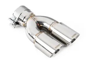 Rolled Angle Exhaust Tip - 3.0 Inlet - 3.0 OD - Stepped Left - Chrome - Turner Motorsport