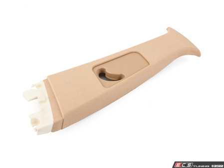 ES#111454 - 51437006847 - "B" Pillar Trim - Upper Left - (NO LONGER AVAILABLE) - Hellbeige/Light Beige, located center of vehicle, where upper seat belt mount attaches - Genuine BMW - 