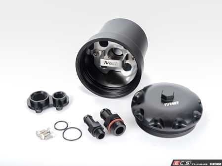 ES#4616136 - 004898LA01SKT - Turner Triple Baffled Power Steering Reservoir - Straight Mount  - Eliminate the grimy, leaky, factory BMW power steering expansion tank with a beautiful billet aluminum reservoir.
Upgraded for thermal capacity, performance and extended rack life! - Turner Motorsport - BMW MINI Porsche