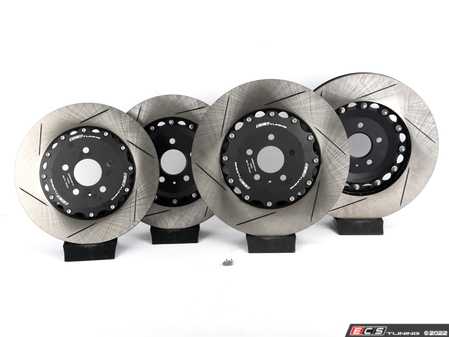 ES#4616172 - 016403LASKT - C7 S6/S7 Front & Rear Slotted Brake Rotors (400x38) / (356x22) - Direct bolt-on replacement - Up To 9% less weight on all four corners - ECS - Audi