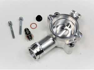 ES#4616338 - 07K121117C - Billet Aluminum Coolant Flange - Replace your inferior plastic component. Located on the driver side of the cylinder head. - iABED Industries - Audi Volkswagen
