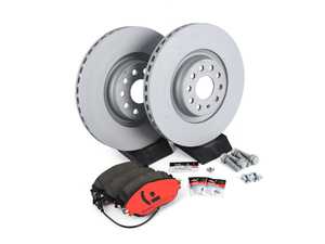 ES#4159074 -  5q0615301kt2KT - Front Brake Service Kit (340x30) - Featuring Zimmermann rotors and Brembo ceramic pads - Assembled By ECS - Volkswagen