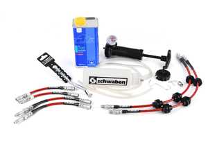 ES#4141503 - e9x34upKT - Brake Line Replacement/ Upgrade Kit  - Front and rear ECS Exact-Fit brake lines with fluid and tools for a complete DIY - Assembled By ECS - BMW