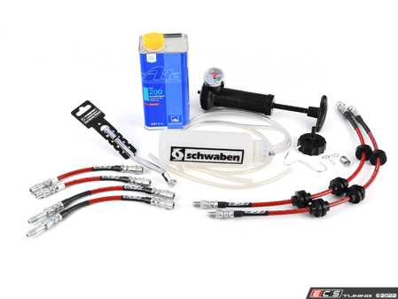 ES#4141503 - e9x34upKT - Brake Line Replacement/ Upgrade Kit  - Front and rear ECS Exact-Fit brake lines with fluid and tools for a complete DIY - Assembled By ECS - BMW
