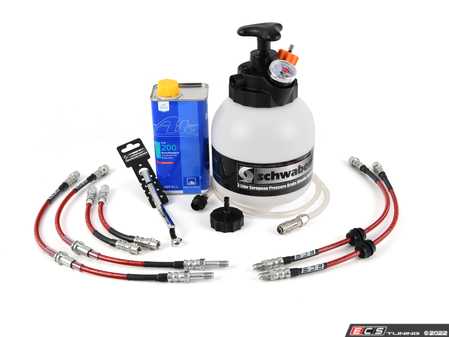 ES#4140394 - E36NMBLRFKT1 - Brake Line Replacement/ Upgrade Kit  - Front and rear ECS Exact-Fit brake lines with fluid and tools for a complete DIY - Assembled By ECS - BMW