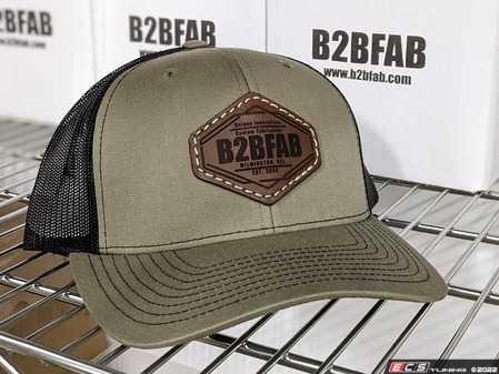 ES#4616297 - B2BLPHMGB - B2BFAB Leather Patch, Snapback Hat - Moss Green/Black - This hat is just what you, or the overlanding enthusiast in your life needs. - B2BFAB - Volkswagen