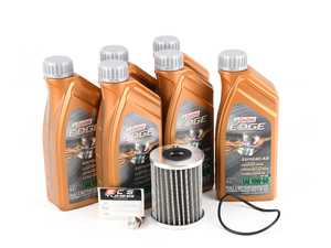 ES#4069245 - 11427833769PKT - Premium Oil change kit - Includes Castrol TWS Edge Supercar oil, K&P reusable oil filter and Turner Motorsport titanium magnetic oil drain plug. - Assembled By ECS - BMW