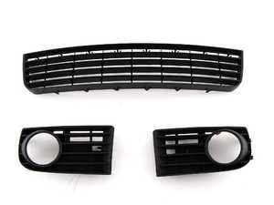 ES#2209100 - 1k0898668 - MKV Rabbit 5 Bar Grille Kit With Fog Lights - Complete 3 piece kit to convert to the Euro 5 bar grilles - Assembled By ECS - Volkswagen