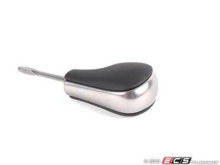 ES#48081 - 25167585790 - Leather Shift Knob - Automatic Transmission - Leather shift knob with chrome center inlay - Genuine BMW - BMW