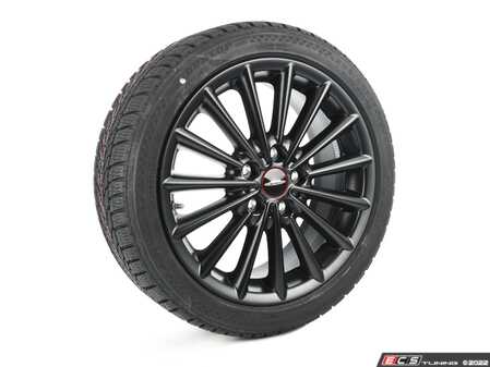 ES#3582647 - 36112461642 - 505 JCW MINI Multi Spoke Wheels 17" (5x112) Matte Black With Snow Tire - Priced Each - (NO LONGER AVAILABLE) - Multi spoke wheels featured with Winter Dunlop snow tire: Dunlop SP Winter Sport 4D ROF - Genuine MINI - 