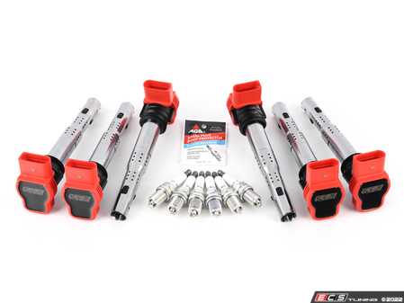 ES#4620043 - 06E905115GKT15 - Performance Ignition Service Kit - Includes six ECS Performance red coil packs and six Genuine spark plugs - Assembled By ECS - Audi