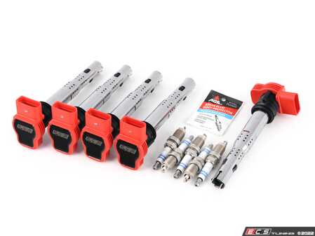 ES#4620044 - 06E905115GKT16 - Performance Ignition Service Kit - Includes six ECS Performance red coil packs and six NGK spark plugs - Assembled By ECS - Audi