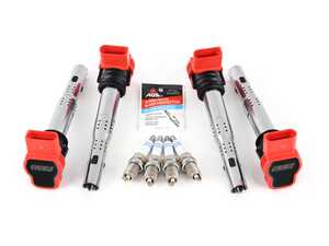 ES#4620036 - 06E905115GKT10 - Performance Ignition Service Kit - Includes four ECS Performance red coil packs and four Bosch double platinum spark plugs - Assembled By ECS - Audi Volkswagen