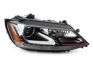 ES#2831435 - 5C7941752K - HID Headlight Assembly - Right - With LED DRLs and red stripe - Genuine Volkswagen Audi - Volkswagen