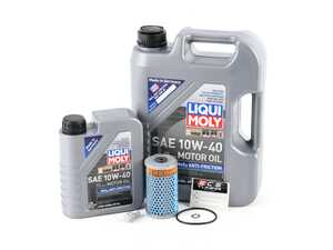 ES#2973195 - M102983OILCHGKT1 - Liqui Moly MoS2 Anti Friction Oil Service Kit (10w-40) - Includes Hengst filter and Liqui Moly MoS2 Anti Friction 229.5 Spec oil - Assembled By ECS - Mercedes Benz