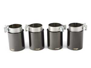 ES#4620415 - 026374tms01-08KT - Turner 4" Double Wall Exhaust Tip W/ Polished Black Chrome Finish - Set Of Four - Stainless Steel exhaust tip featuring a 3.0" Inlet & a 4.0" Double Wall, Straight Cut Outlet - Turner Motorsport - BMW