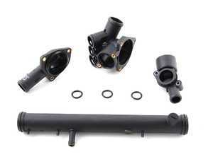 ES#1517 - VR6THKWOT - Water Pipe Kit - No Thermostat - Complete kit of all cooling flanges and pipes to fix and prevent leaks - Assembled By ECS - Volkswagen