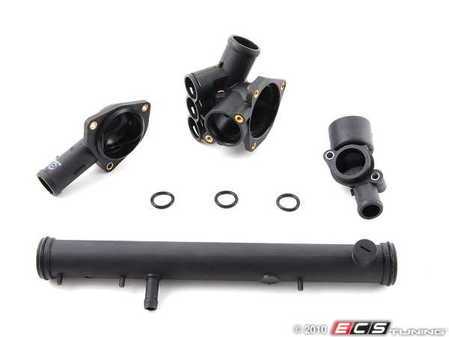 ES#1517 - VR6THKWOT - Water Pipe Kit - No Thermostat - Complete kit of all cooling flanges and pipes to fix and prevent leaks - Assembled By ECS - Volkswagen
