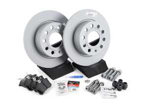 ES#2953930 - 1K0615601AZIMKT - Rear Brake Service Kit (253x10) - Featuring Zimmerman rotors and ECS EP24 Enthusiast Performance pads - Assembled By ECS - Volkswagen