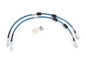 ES#4620398 - 018843LA02 - MK8 Golf R / 8Y S3 Exact-Fit Front Brake Hose Set - Blue - Front set of DOT-compliant brake lines for an improved pedal feel - ECS - Audi Volkswagen