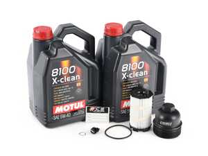 ES#2827136 - 842451MOTKT1 - Oil Service Kit - Premium - With ECS Magnetic Drain Plug & Billet Oil Filter Housing - Includes 10 liters of Motul 5w-40 synthetic oil, filter, magnetic drain plug and billet oil filter housing - Assembled By ECS - Audi
