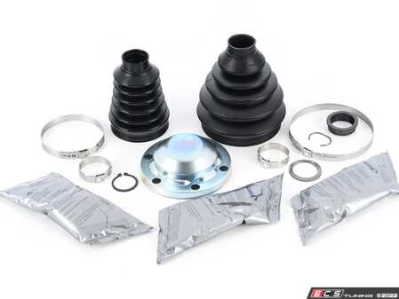 ES#2765965 - 1K0498201AKT4 - Front Inner And Outer CV Boot Refresh Kit - Why risk tearing the same axle out twice? This kit includes front inner and outer CV Joint Boots to service one axle. - Assembled By ECS - Volkswagen
