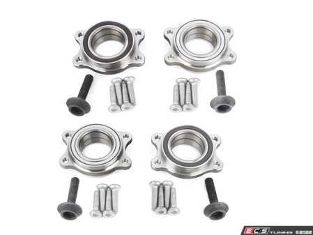 ES#3651356 - 4h049862512aKT - Complete Wheel Bearing Kit - All-inclusive kit includes bearings, axle bolts, and securing bolts for all four corners of the vehicle - Vaico - Audi