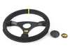 ES#3192169 - OD/2032 - 320 Carbon S Racing Steering Wheel - Black/Yellow Suede - Universal sport steering wheel with a 320mm diameter. - OMP - BMW