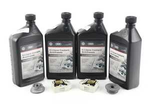 ES#2582078 - 1K0121367FKT1 - Radiator Installation Kit - Upper and lower mounts plus 2 gallons of G13 coolant - Genuine Volkswagen Audi - Audi Volkswagen