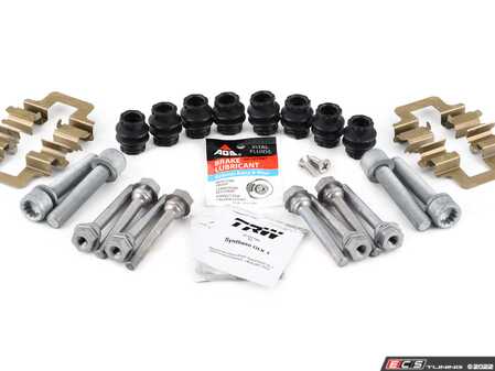 ES#4375320 - 1K0698470KT4 -  Rear Pad and Rotor installation kit - Without Guide Pins - Everything you need for a rear pad and rotor service - Assembled By ECS - Audi Volkswagen