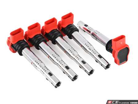 ES#4361565 - 06E905115GKT9 - Ignition Coils - Set Of Five - Dress up your engine bay with red coil packs - Bremi - Audi Volkswagen