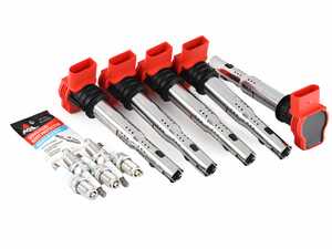 ES#4361438 - 06E905115GK5CLKT - Ignition Service Kit - Includes five Bremi red coil packs and five NGK spark plugs - Assembled By ECS - Volkswagen