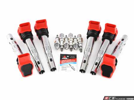 ES#4361437 - 101905631GKT6 - Performance Ignition Service Kit - Includes six Bremi red coil packs and six NGK spark plugs to service your ignition - Assembled By ECS - Audi