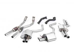 ES#4623271 - SSXAU596 - Turbo Back Resonated (Quieter) System - Full Milltek system with high flow sport cat - Milltek Sport - Audi