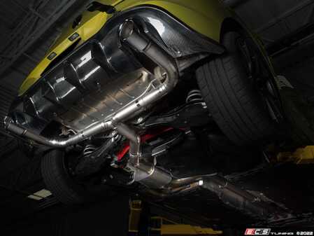 ES#4620749 - 014757LA02 -  ECS "Ti.22" MK8 GTI 3.0" Titanium Catback Exhaust System  - Radical weight savings of 60% combined with an exotic exhaust note and beautiful craftsmanship make this Titanium Exhaust System a must-have for your MK8 GTI. Choose between Valved or Non-Valved muffler configurations - ECS - Volkswagen