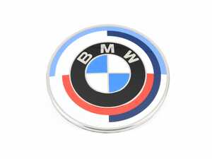 ES#4508287 - 51148087190 - BMW 50th Anniversary M Heritage Edition Roundel - Hood - Celebrate BMW with this beautiful 50th M Heritage hood roundel. Dont wait, they may not be around forever! - Genuine BMW - BMW