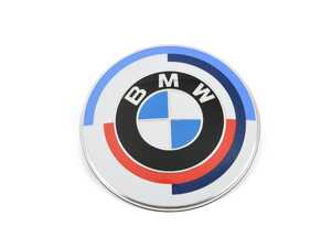 ES#4563904 - 51148087192 - BMW 50th Anniversary M Heritage Edition Roundel - Hood - 82mm - Celebrate BMW with this beautiful 50th M Heritage trunk roundel. Don't wait, they may not be around forever! - Genuine BMW - BMW