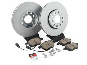 ES#1899323 - 8e0698008 - Front Brake Service Kit - Includes Zimmermann Rotors and Akebono Pads - Assembled By ECS - Volkswagen