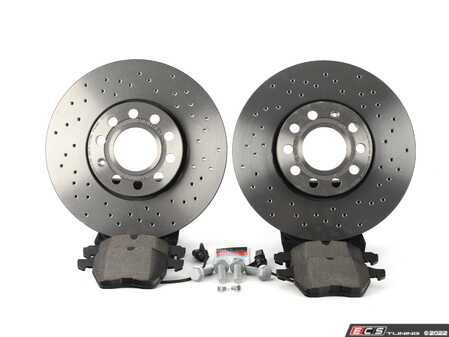 ES#1899319 - 8e0698004 - Front Brake Service Kit - Includes Zimmermann rotors and ECS DD23 ceramic pads. - Assembled By ECS - Volkswagen